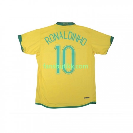 Fotballdrakt Brasil RONALDINHO 10 2006 Retro Hjemmetrøye Kortermet